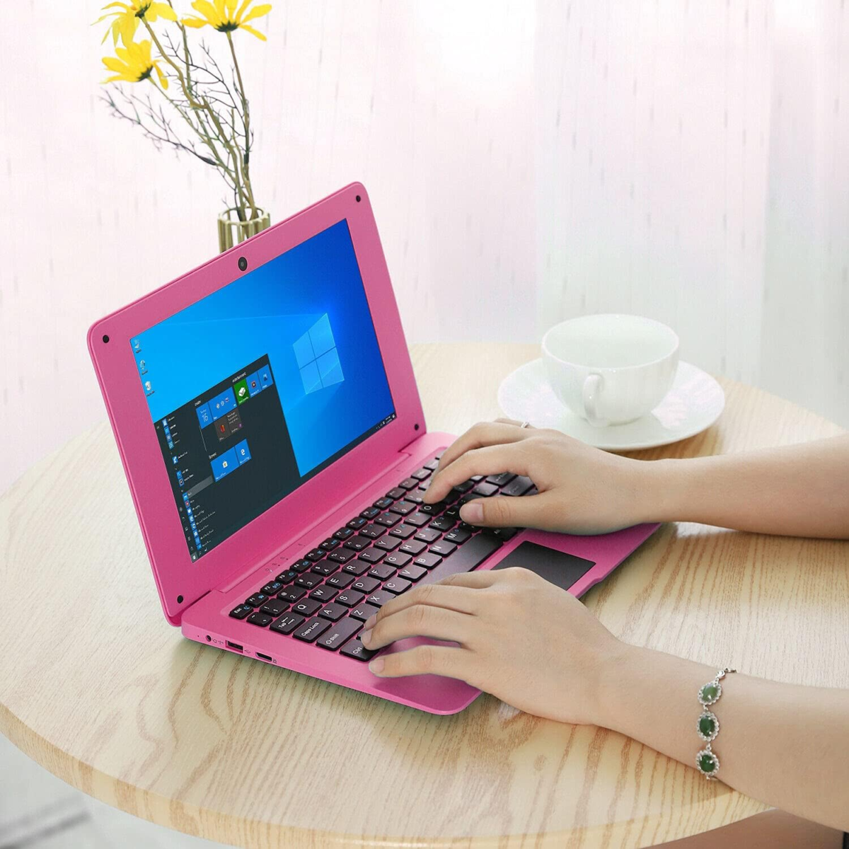 Tablets & Computers 10.1 Inch Netbook Laptop, Windows 10, Quad Core Processor, 2Gb Ram, 32Gb ROM, Webcam, USB 3.0, HDMI, SD Card Slot, Bluetooth, Wifi. (Pink) - Image 2
