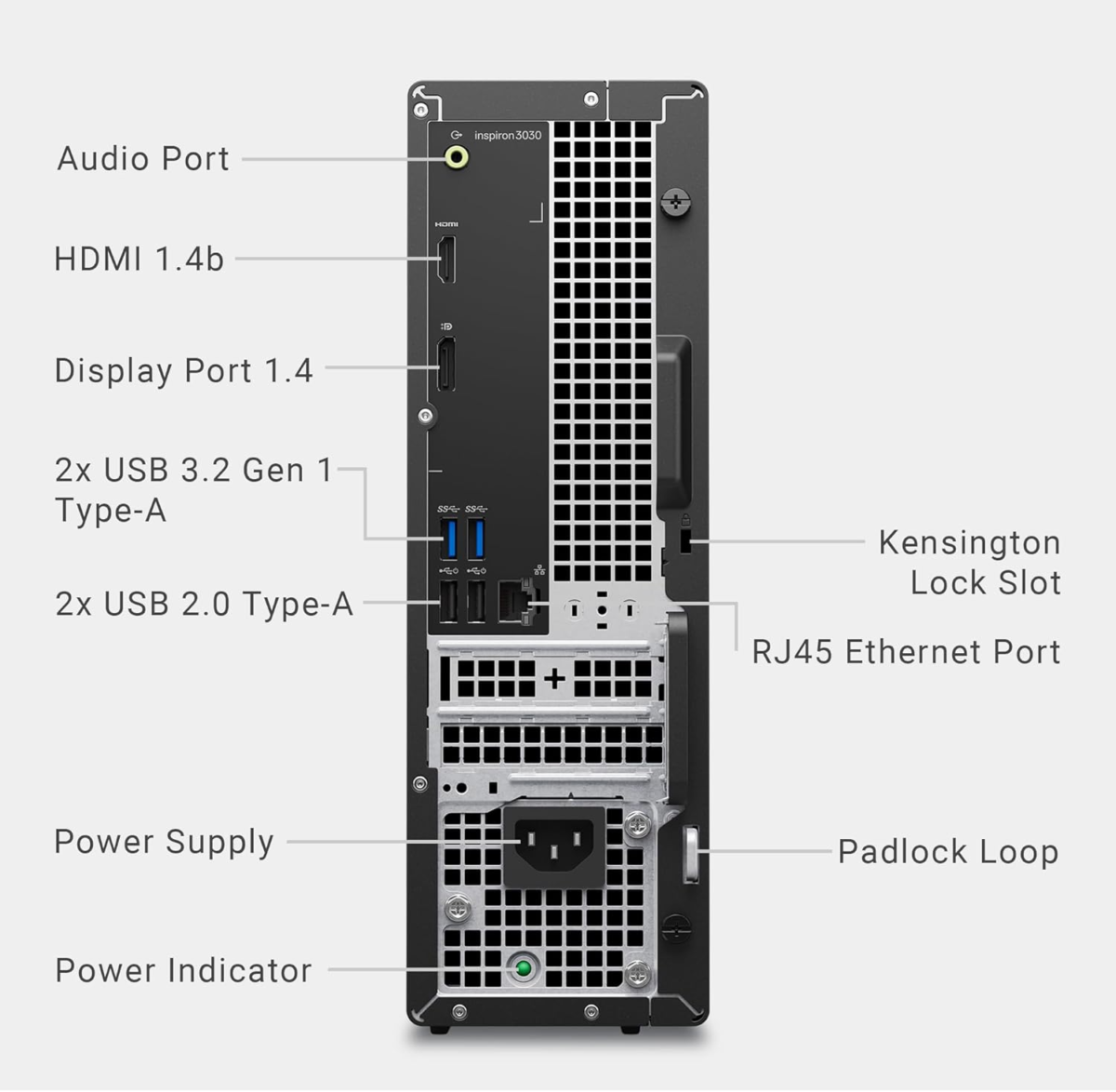 Inspiron 3030 Small Desktop - Intel Core I5-14400 Processor, 16GB DDR5 RAM, 1TB SSD, Intel UHD 730 Graphics, Windows 11 Home, Onsite & Migrate Service - Mist Blue - Image 9