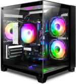 Desktop Computer AMD Ryzen 7-5700G 8 Core 3.9Ghz, 16G DDR4 RAM, 1TB NVME SSD, Tower Computer for Gaming, Home and Office (Black)
