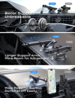 Wireless Car Charger, 15W Fast Charging Auto Clamping Car Charger Phone Mount Phone Holder Fit for Iphone 16 15 14 13 12 Pro Max 11 XR XS, Samsung Galaxy S24 Ultra S23 S22 S21, S20, S10+, Black - Image 6