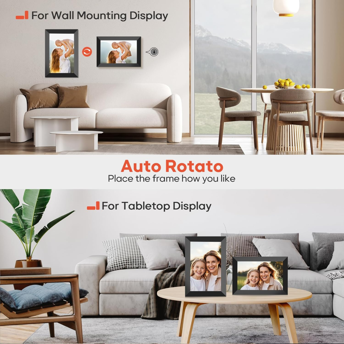Frameo 10.1 Inch Wifi Digital Picture Frame, 1280X800 HD IPS Touch Screen Photo Frame Electronic, 32GB Memory, Auto-Rotate, Wall Mountable, Share Photos/Videos Instantly via Frameo App from Anywhere - Image 8