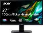 KB272 EBI 27" IPS Full HD (1920 X 1080) Zero-Frame Gaming Office Monitor | AMD Freesync Technology | up to 100Hz Refresh | 1Ms (VRB) | Low Blue Light | Tilt | HDMI & VGA Ports,Black