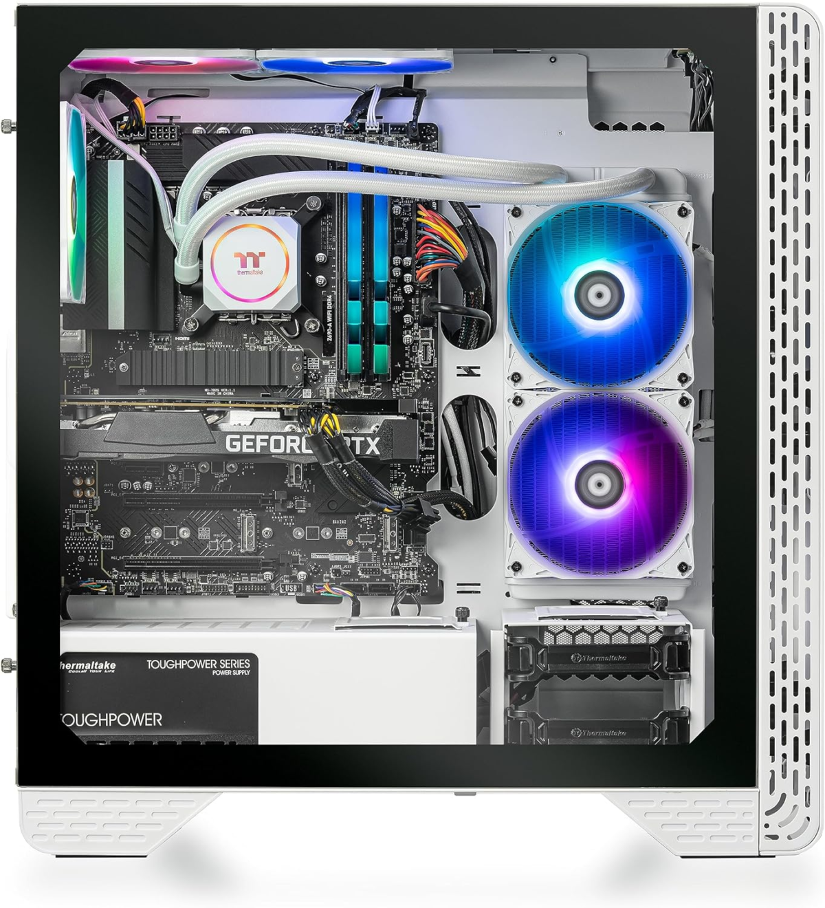 LCGS Glacier 460 AIO Liquid Cooled CPU Gaming Desktop (AMD Ryzen™ 5 5600X 6-Core, Toughram DDR4 3600Mhz 16GB RGB Memory, NVIDIA® Geforce RTX™ 4060, 1TB Nvme M.2, Wifi) S3GL-B550-460-LCS - Image 3
