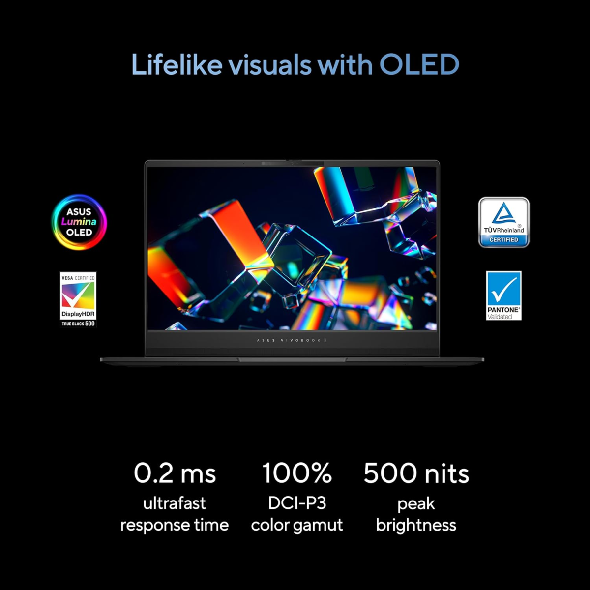 Vivobook S 14 OLED Laptop, Intel Core Ultra 9 185H, 16GB, 1TB SSD, Neutral Black, S5406MA-AS96, Intel Evo Edition - Image 3