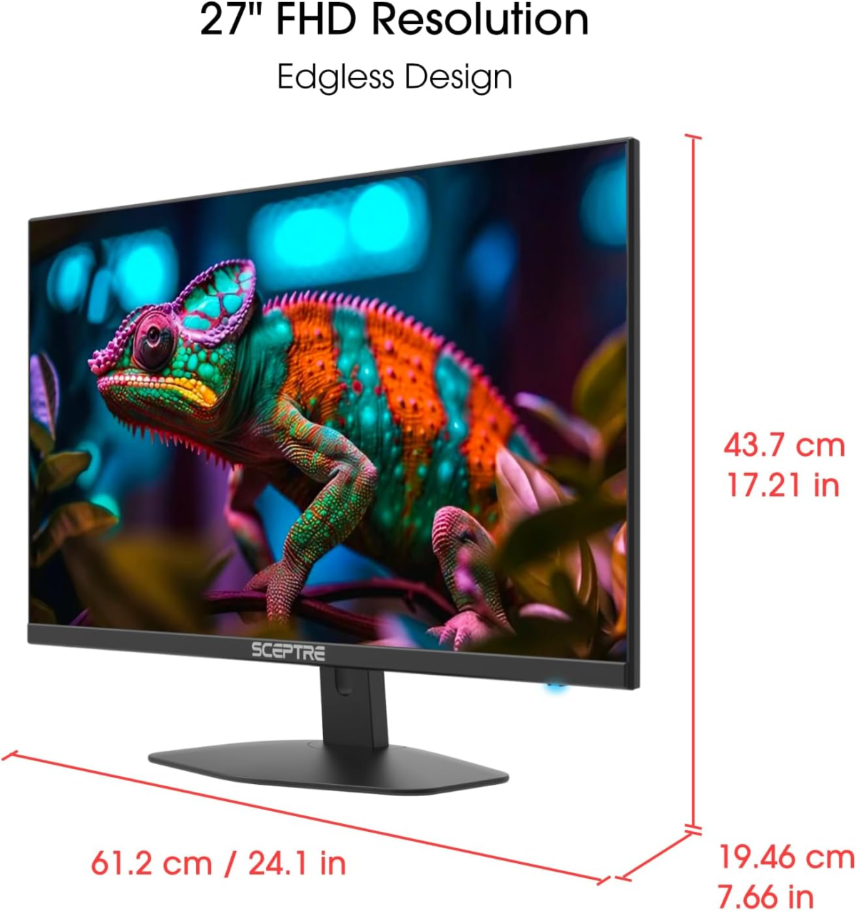 New 27-Inch Gaming Monitor 100Hz 1Ms Displayport HDMI X2 100% Srgb AMD Freesync Build-In Speakers, Eye Care Frameless Machine Black 2024 (E275W-FW100T) - Image 5