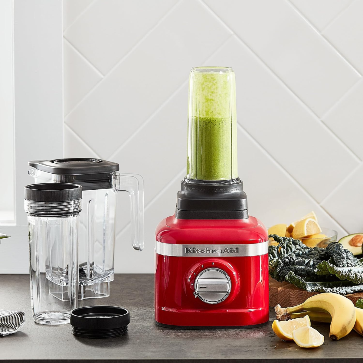K150 3 Speed Ice Crushing Blender with 2 Personal Blender Jars - Ksb1332Y,Passion Red, 48 Oz - Image 3