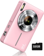 Digital Camera, FHD 1080P Camera, Digital Point and Shoot Camera with 16X Zoom anti Shake, Compact Small Camera for Boys Girls Kids