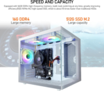 Gaming PC AMD Ryzen5 5600G 6Cores 3.9Ghz up to 4.40 Ghz Processor 16GB DDR4 RAM Nvme SSD 512G Home Gaming Prebulilt Desktop Computer White - Image 5