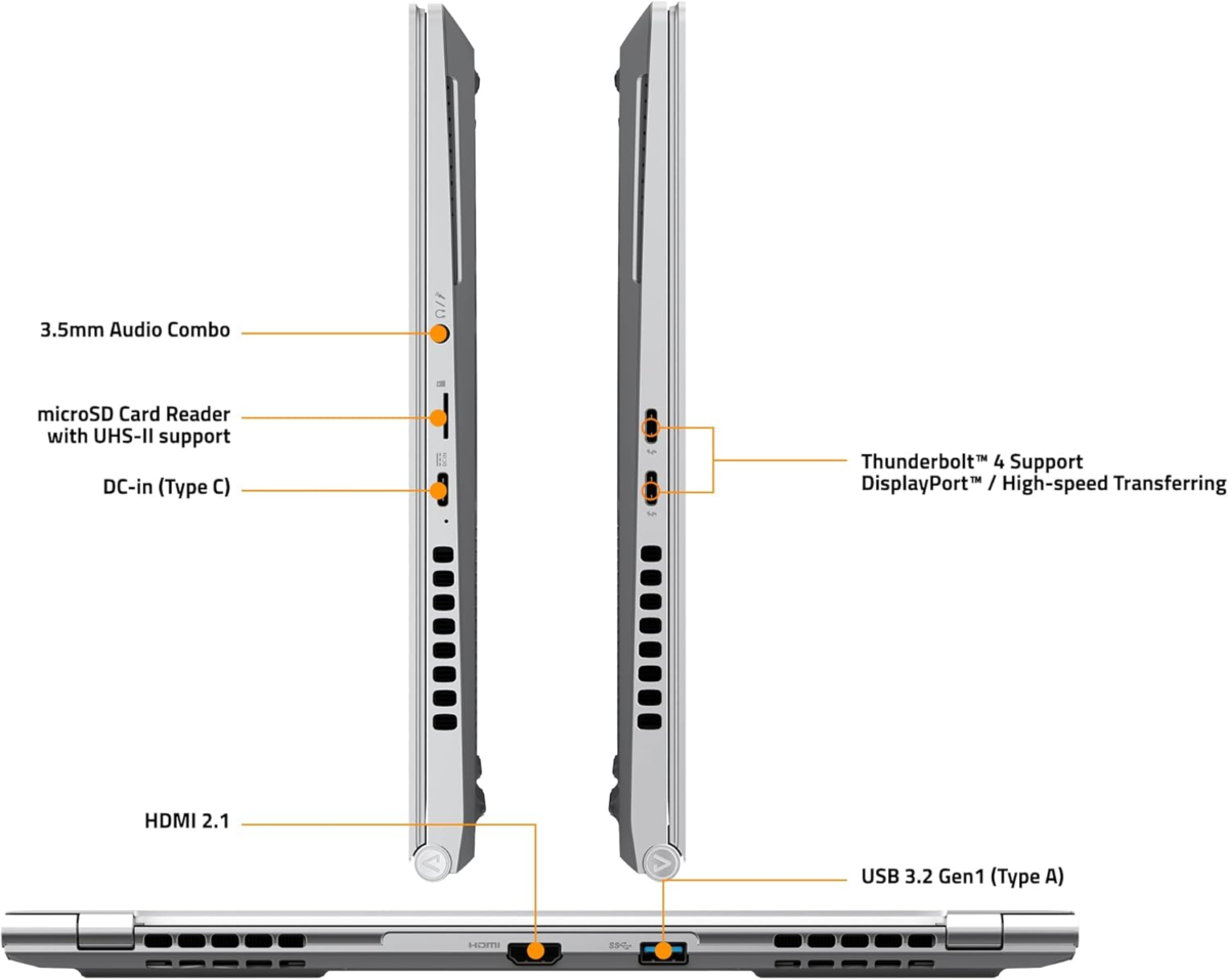 AERO 14 OLED: 14" Thin Bezel 2.8K QHD+ 2880X1800 90Hz OLED, NVIDIA Gforce RTX 4050 GPU 6GB GDDR6, Intel Core I7-13700H, 16GB DDR5 RAM, 1TB SSD, Windows 11 Home (AERO 14 OLED BMF-72USBB4SH) - Image 10