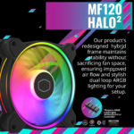 Hyper 212 Halo Black CPU Air Cooler, 120 Halo² PWM Fan, Dual Loop ARGB, Aluminum Top Cover, 4 Copper Heat Pipes, 154Mm Tall, AMD Ryzen AM5|AM4, Intel LGA 1851|1700|1200 Brackets - Image 3
