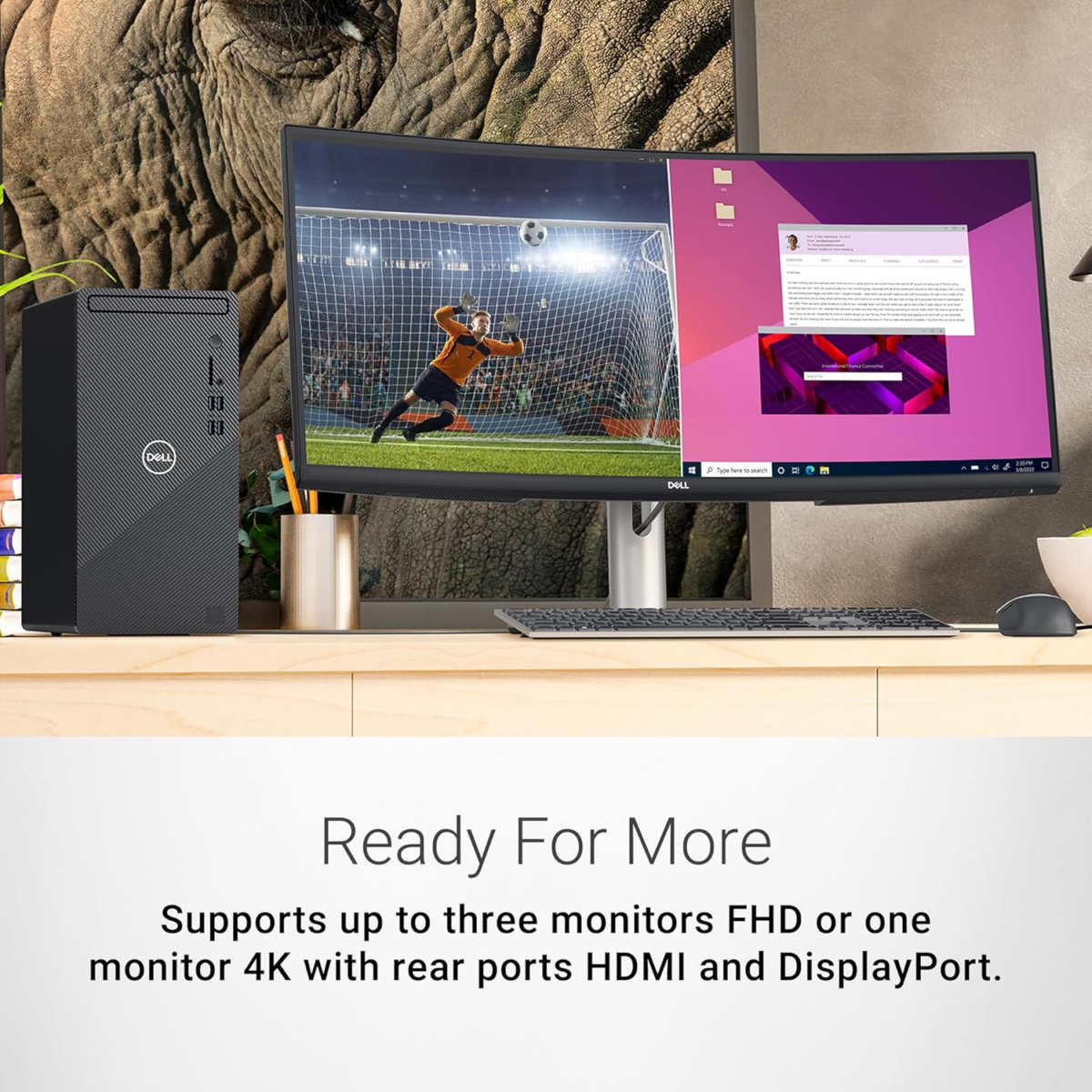 Inspiron 3030 Desktop - Intel Core I7-14700 Processor, 16GB DDR5 RAM, 1TB SSD, Intel UHD 770 Graphics, Windows 11 Pro, Onsite & Migrate Service - Mist Blue - Image 3