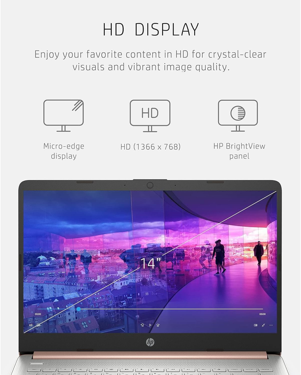 14" HD Laptop | Back to School Limited Edition with 1 Year Microsoft 365 | Intel Quad-Core Processor | 8GB RAM | 576GB Storage | Long Battery Life | Rose Gold | 512GB  P500 External SSD | Win 11 - Image 6