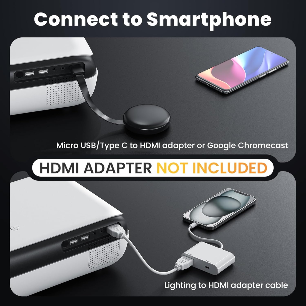 Projector, Native 1080P Bluetooth Projector, Portable Outdoor Movie Projector, Full HD Mini Projector with Speaker for Home Bedroom, Compatible with Smartphone,Hdmi,Usb,Av,Fire Stick,Ps5 - Image 3