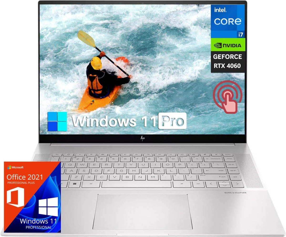 Envy 16 Laptop for Business and Gaming, 16" WQXGA Touchscreen Gaming Laptop,14-Core Intel I7-13700H, Geforce RTX 4060, 64GB DDR5 RAM, 2TB SSD, Wi-Fi6E, Backlit KB, Win11 Pro & MS Office License - Image 1