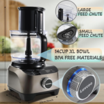 14 Cup Blender and Food Processor Combo for Kitchen, Large Food Processor for Chopping,Blending, Mixing,Mincing, Slicing, Shredding,Mincing, Purees & Dough Easy to Operate and Clean for Home Use,700W - Image 6