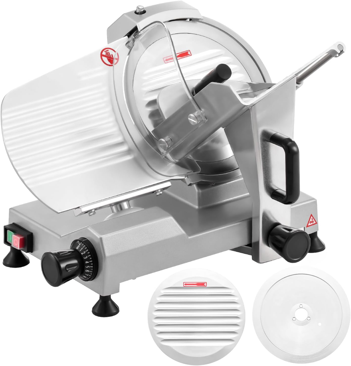 Commercial Meat Slicer, 10-Inch Stainless Steel Blade Meat Slicer with Adjustable Thickness(0-0.5"), Bread Butter Chicken Food Slicer Kitchen Appliance - Image 1