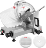 Commercial Meat Slicer, 10-Inch Stainless Steel Blade Meat Slicer with Adjustable Thickness(0-0.5"), Bread Butter Chicken Food Slicer Kitchen Appliance