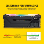 VENGEANCE RGB PRO DDR4 RAM 32GB (2X16Gb) 3200Mhz CL16-20-20-38 1.35V Intel AMD Desktop Computer Memory - Black (CMW16GX4M2C3200C16) - Image 4