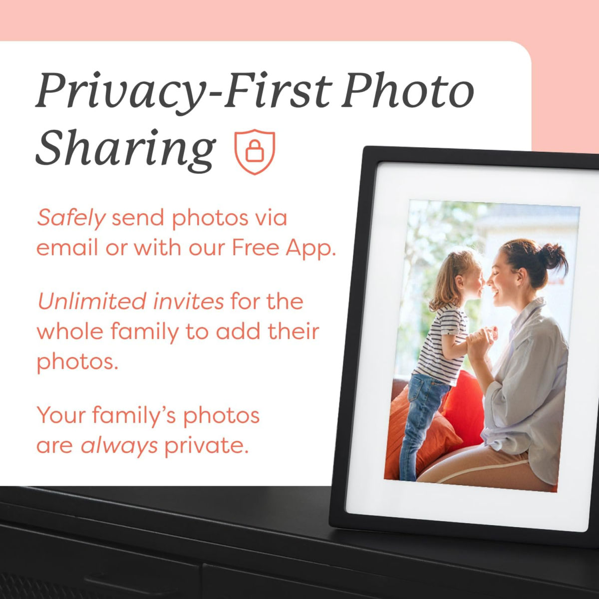 Digital Picture Frame - Wifi Enabled with Load from Phone Capability, Touch Screen Digital Photo Frame Display - Customizable Gift for Friends and Family - 10 Inch Black - Image 4