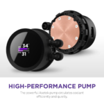 Kraken 240 - RL-KN-240-B1 - 240Mm AIO CPU Liquid Cooler - Customizable 1.54" Square LCD Display for Images, Performance Metrics and More - High-Performance Pump - 2 X F120P Fans - Black - Image 4