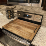 Noodle Board Stove Cover with Handles for Electric, Gas Stove Top (Acacia Wood) - Image 2
