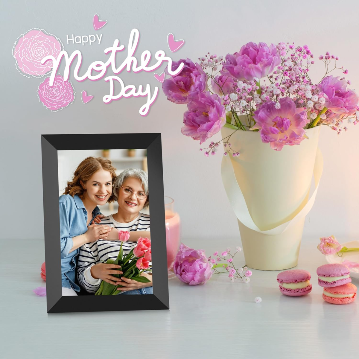 Frameo 10.1 Inch Wifi Digital Picture Frame, 1280X800 HD IPS Touch Screen Photo Frame Electronic, 32GB Memory, Auto-Rotate, Wall Mountable, Share Photos/Videos Instantly via Frameo App from Anywhere - Image 9