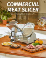 Commercial Meat Slicer, 10-Inch Stainless Steel Blade Meat Slicer with Adjustable Thickness(0-0.5"), Bread Butter Chicken Food Slicer Kitchen Appliance - Image 3