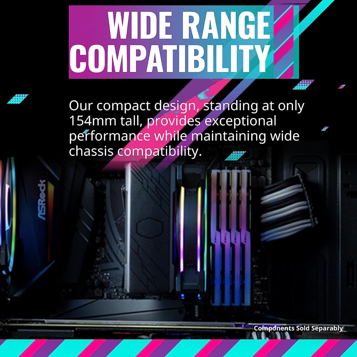 Hyper 212 Halo Black CPU Air Cooler, 120 Halo² PWM Fan, Dual Loop ARGB, Aluminum Top Cover, 4 Copper Heat Pipes, 154Mm Tall, AMD Ryzen AM5|AM4, Intel LGA 1851|1700|1200 Brackets - Image 9