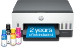Smart -Tank 6001 Wireless Cartridge-Free All in One Printer, This Ink -Tank Printer Comes with up to 2 Years of Ink Included, with Mobile Print, Scan, Copy (2H0B9A)