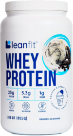 WHEY Protein Cookies & Cream - 100% Whey Protein Powder, 25G Protein per Serving - Grass-Fed, Gluten-Free, Bcaas, Amino Acid - 26 Servings, 1.88 Lb Tub
