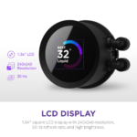 Kraken 240 - RL-KN-240-B1 - 240Mm AIO CPU Liquid Cooler - Customizable 1.54" Square LCD Display for Images, Performance Metrics and More - High-Performance Pump - 2 X F120P Fans - Black - Image 3
