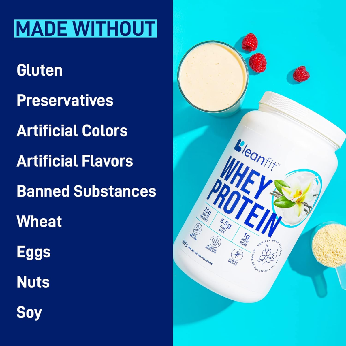 WHEY Protein Natural Vanilla – 100% Whey Protein Powder, 24G Protein per Serving – Grass-Fed, Gluten-Free, Low Carb, Bcaas, Amino Acid – 23 Servings, 1.83 Pound Tub - Image 5