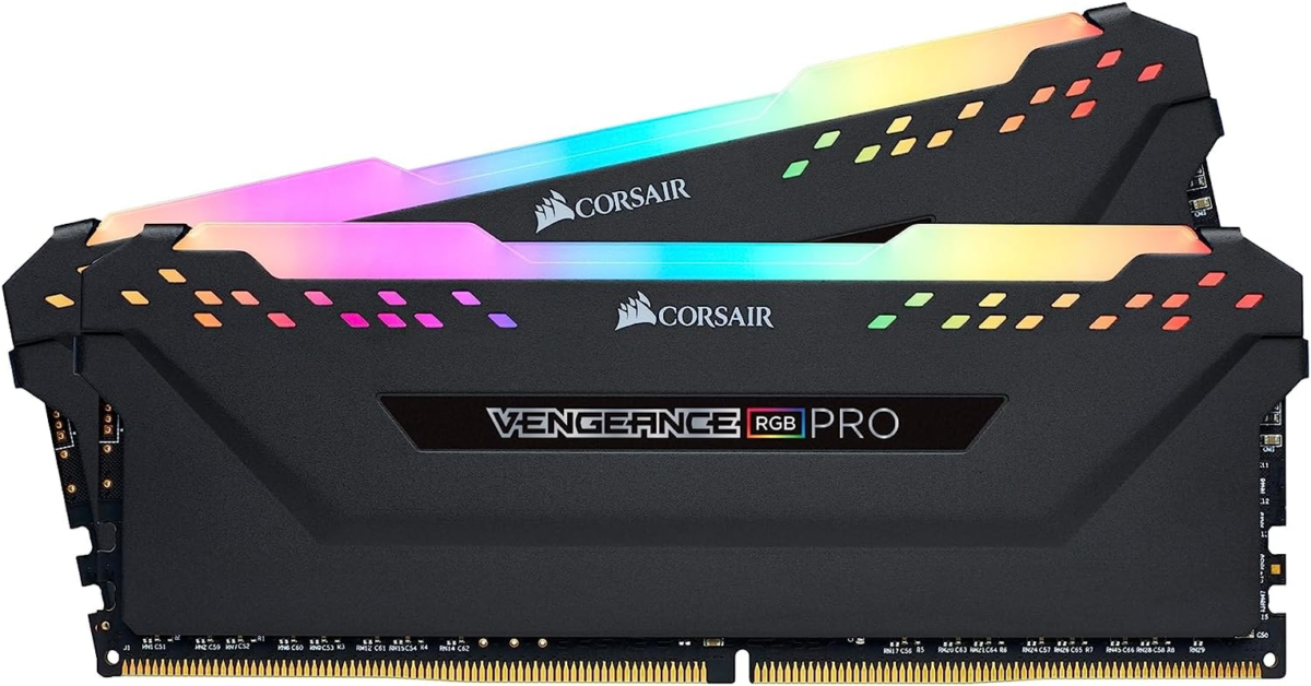 VENGEANCE RGB PRO DDR4 RAM 32GB (2X16Gb) 3200Mhz CL16-20-20-38 1.35V Intel AMD Desktop Computer Memory - Black (CMW16GX4M2C3200C16) - Image 1