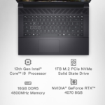 G16 7630 Gaming Laptop - 16-Inch QHD+ 240Hz 3Ms Display, Intel Core I9-13900Hx, 16GB DDR5 RAM, 1TB SSD, NVIDIA Geforce RTX 4070 8GB GDDR6, Windows 11 Home, Onsite Service - Metallic Nightshade - Image 7