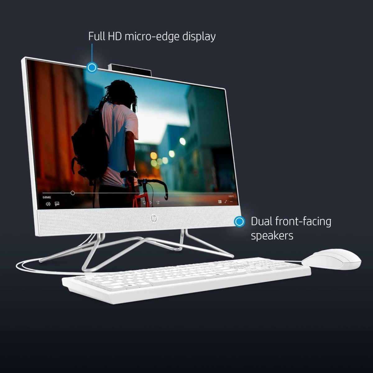 Newest All-In-One Desktop Computer, 21.5" FHD Display, Intel Celeron J4025 Processor, 16GB RAM, 256GB SSD, Webcam, HDMI, RJ-45, Wired Keyboard&Mouse, Wi-Fi, Windows 11 Pro - Image 7