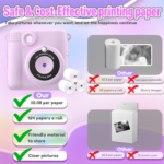 Instant Print Camera for Kids, Christmas Birthday Gifts for Girls Boys, HD Digital Video Cameras for Toddler, Portable Toy for 4 5 6 7 8 9 10 Year Old Girl with 32GB SD Card-Purple - Image 5