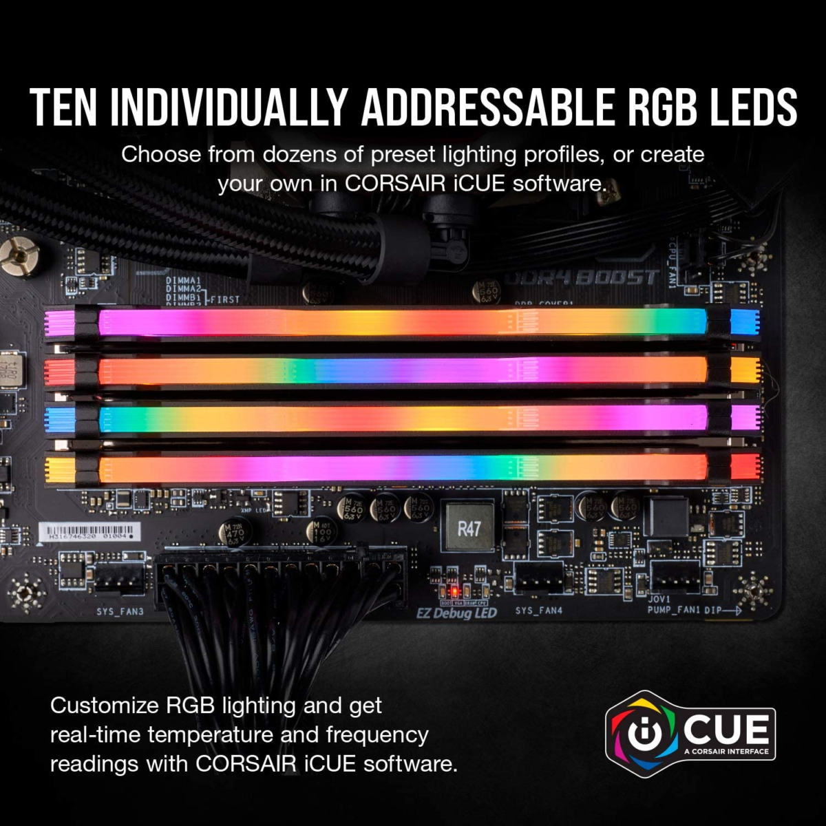 VENGEANCE RGB PRO DDR4 RAM 32GB (2X16Gb) 3200Mhz CL16-20-20-38 1.35V Intel AMD Desktop Computer Memory - Black (CMW16GX4M2C3200C16) - Image 3