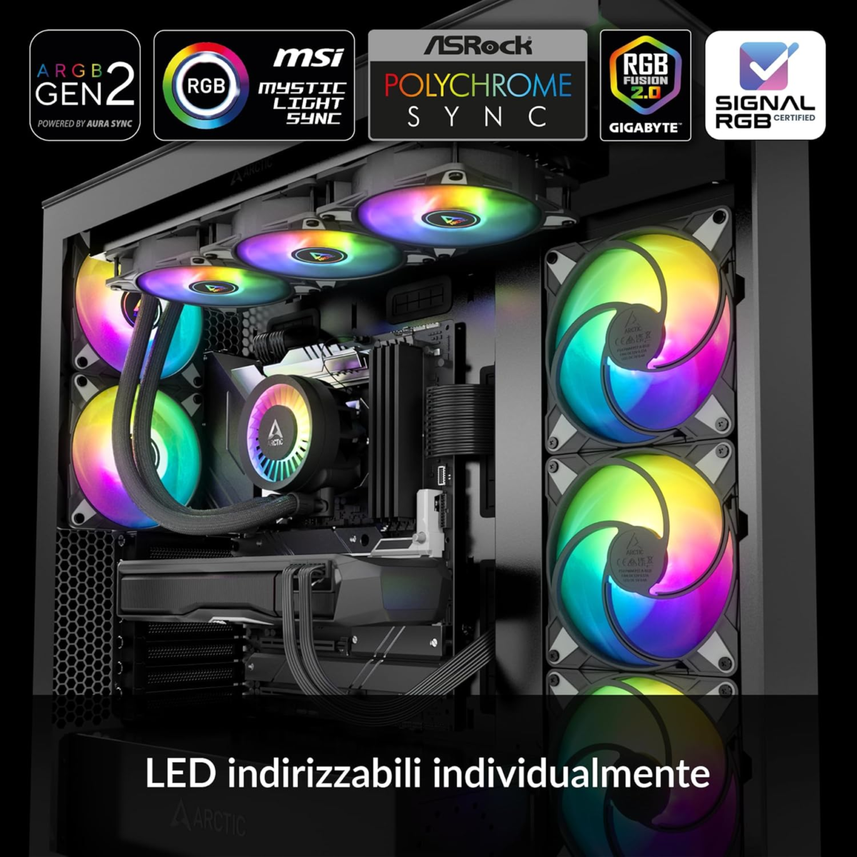 Liquid Freezer III 360 A-RGB - CPU AIO Water Cooler, Water Cooling PC, Intel & AMD, Efficient Pwm-Controlled Pump, Fan: 200–2000 RPM, LGA1851 and LGA1700 Contact Frame - Black - Image 2