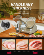 Commercial Meat Slicer, 10-Inch Stainless Steel Blade Meat Slicer with Adjustable Thickness(0-0.5"), Bread Butter Chicken Food Slicer Kitchen Appliance - Image 2