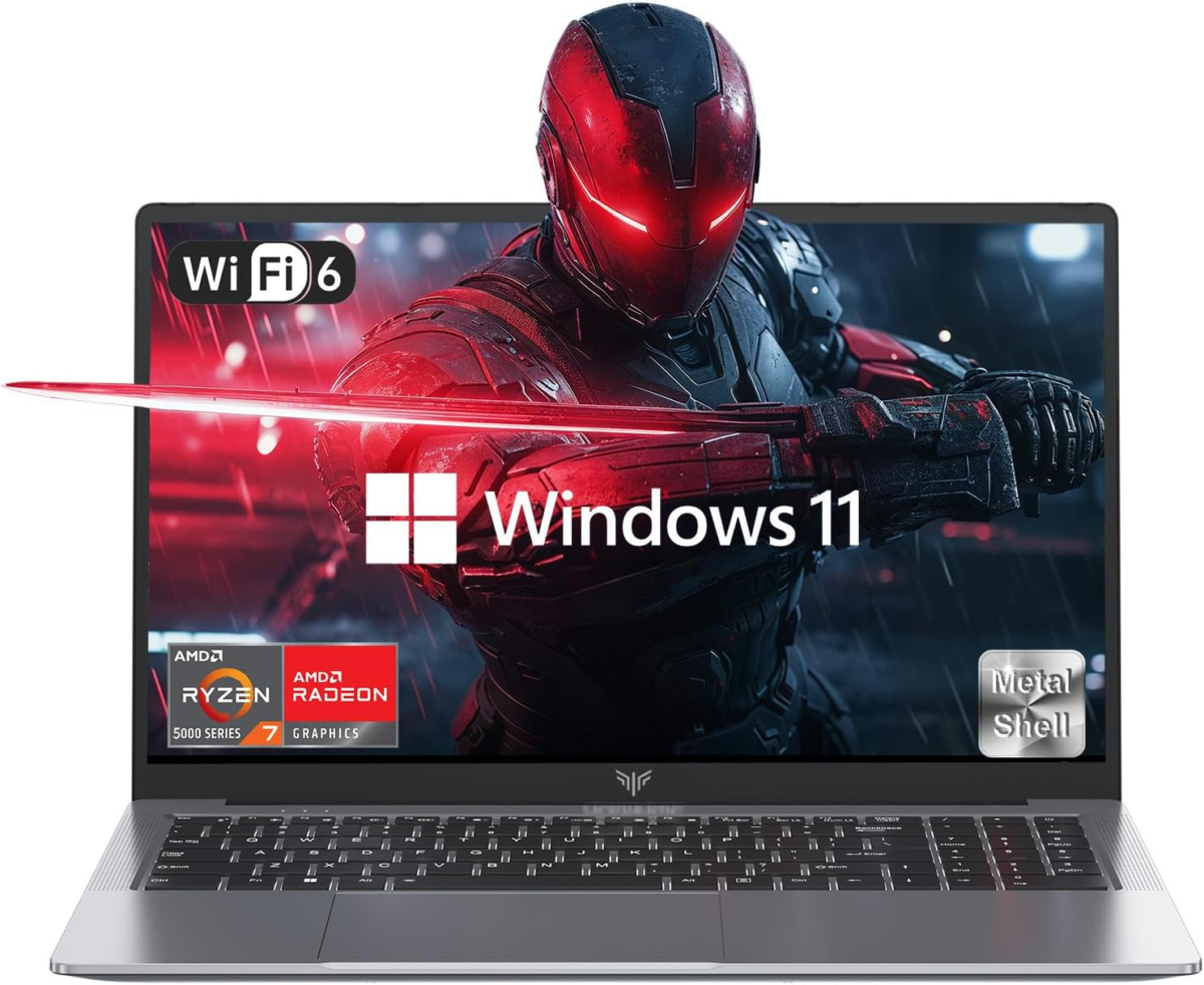 2024 Newest Gaming Laptop, 16.1-Inch FHD Display Laptop with AMD Ryzen 7 5825U Processor(8C/16T), 16GB RAM 512GB ROM Laptop Computer, Support Wifi 6, 53Wh Battery, with Backlit Keyboard - Image 1