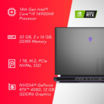 M18 R2 Gaming Laptop - 18 QHD+ 165Hz 3Ms Display, Intel Core I9-14900Hx, 32GB DDR5 RAM, 1TB SSD, NVIDIA Geforce RTX 4080 12 GB GDDR6, Windows 11 Home, Onsite Service - Dark Metallic Moon - Image 10