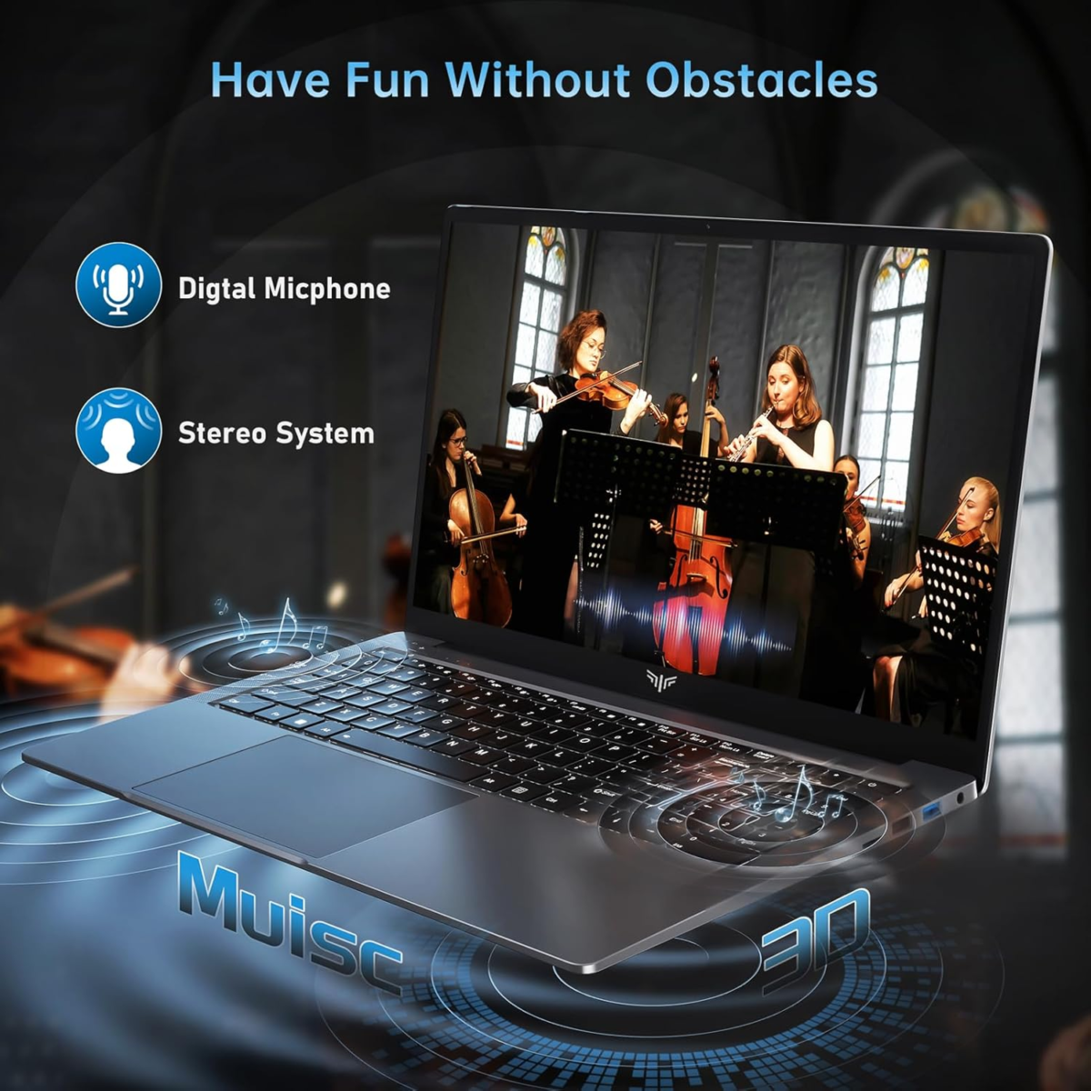 2024 Newest Gaming Laptop, 16.1-Inch FHD Display Laptop with AMD Ryzen 7 5825U Processor(8C/16T), 16GB RAM 512GB ROM Laptop Computer, Support Wifi 6, 53Wh Battery, with Backlit Keyboard - Image 7